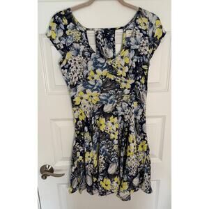 Abercrombie & Fitch Women’s Floral Fit & Flare Dress Size S Blue Yellow NWT